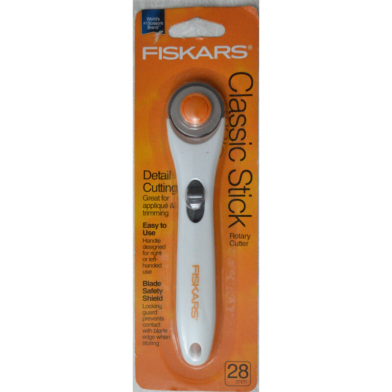 FISKARS 28mm Rotary Cutter, Classic Stick, WHITE, 197980