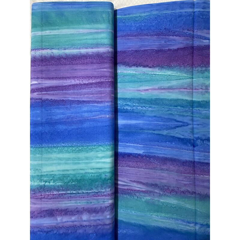31cm REMNANT Batik Australia Bargello Stripe BS032 WG SKY, Hand Made, 110cm Wide