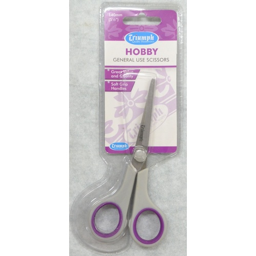 Triumph Scissors 140mm, 5.5" Hobby General Use, Soft Grip Handles