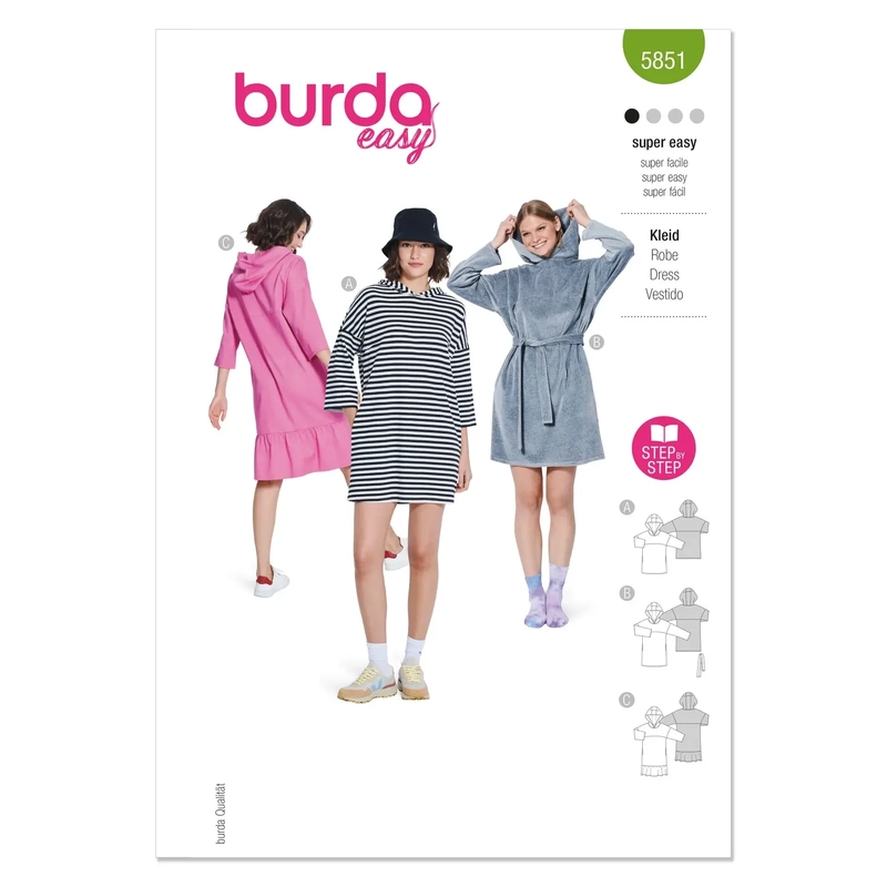 Misses' Dress, Burda Style Sewing Pattern 5851