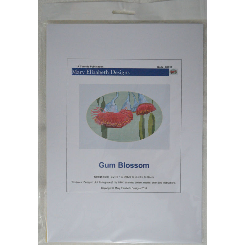 Counted Cross Stitch, Australian Florals, Red Gum Blossom, 23.40 x 17.96cm