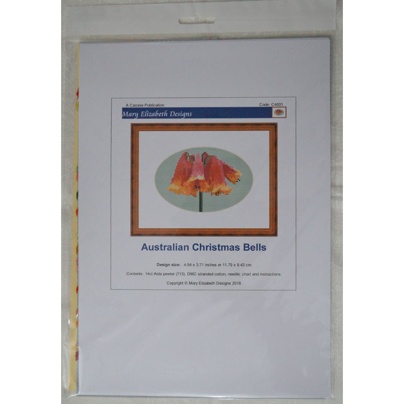 Counted Cross Stitch, Australian Florals, Australian Christmas Bells, 11.79 x 9.43cm
