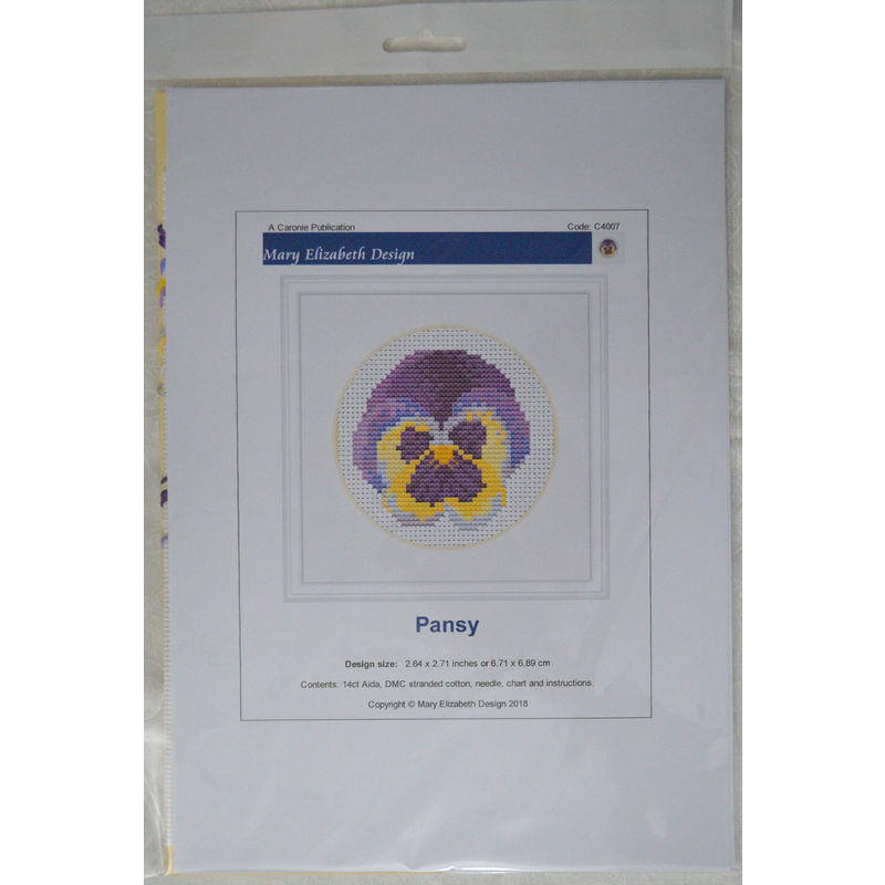 Counted Cross Stitch, Mini Florals, Pansy, 6.71 x 6.89cm