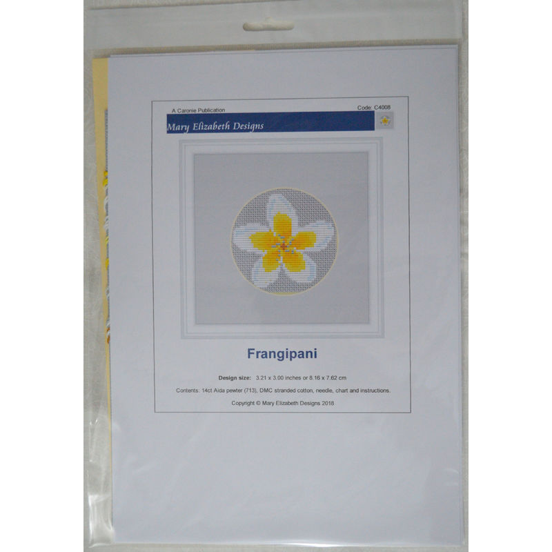 Counted Cross Stitch, Mini Florals, Frangipani, 8.16 x 7.62cm