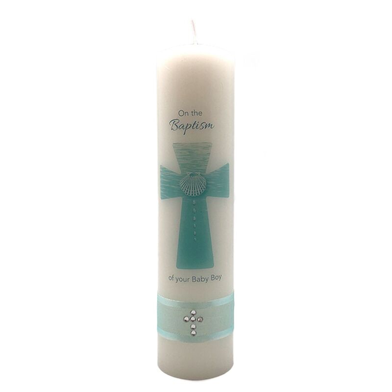 Candle, On The Baptism Of Your Baby Boy, 50mm Diameter 200mm High