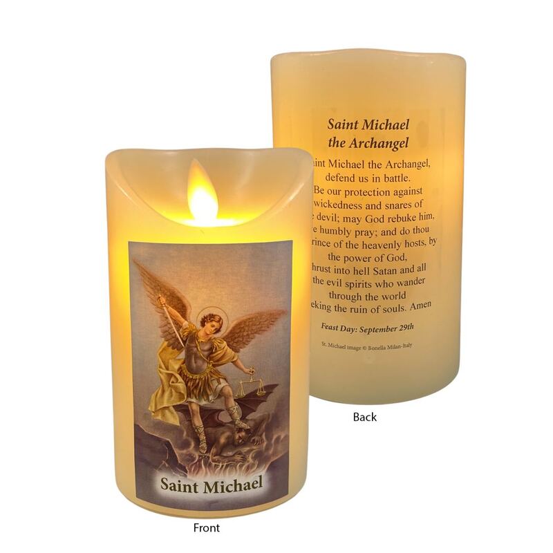 LED Wax Vanilla Scented Candle - Saint Michael