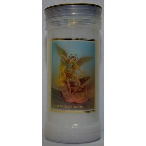 SAINT MICHAEL Devotional Candle, 70 Hour Burn Time, 60 x 140mm, includes Prayer