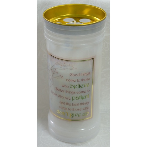 GOOD THINGS COME Devotional Candle, 70 Hour Burn Time