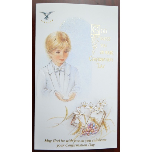 Confirmation Card, God Bless You On Your.. 110 x 190mm, Includes Envelope