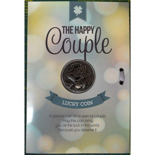 The Happy Couple Card & Lucky Coin, 115 x 170mm, Luck Coin 35mm, A Beautiful Gift