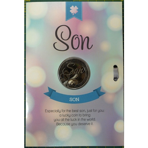 SON Card & Lucky Coin, 115 x 170mm, Luck Coin 35mm, A Beautiful Gift