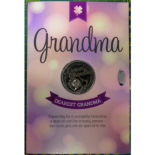 Dearest Grandma, Card & Lucky Coin, 115 x 170mm, Luck Coin 35mm, A Beautiful Gift