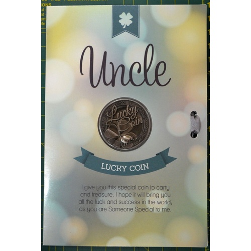 UNCLE, Card & Lucky Coin, 115 x 170mm, Luck Coin 35mm, A Beautiful Gift