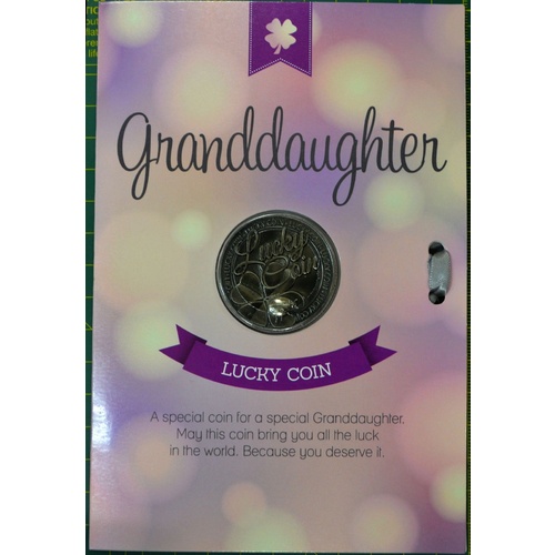 Granddaughter, Card & Lucky Coin, 115 x 170mm, Luck Coin 35mm, A Beautiful Gift