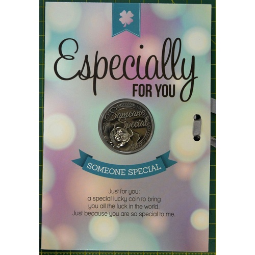 Especially For You, Card & Lucky Coin, 115 x 170mm, Luck Coin 35mm, A Beautiful Gift