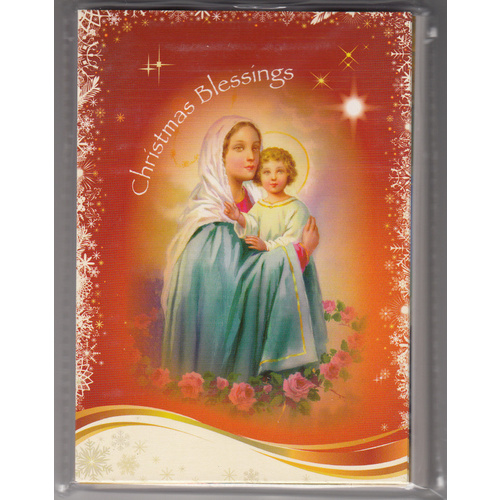 Christmas Cards 8 Cards per Pack #6, 4 Designs 2 Of Each Card In Pack With Envelopes