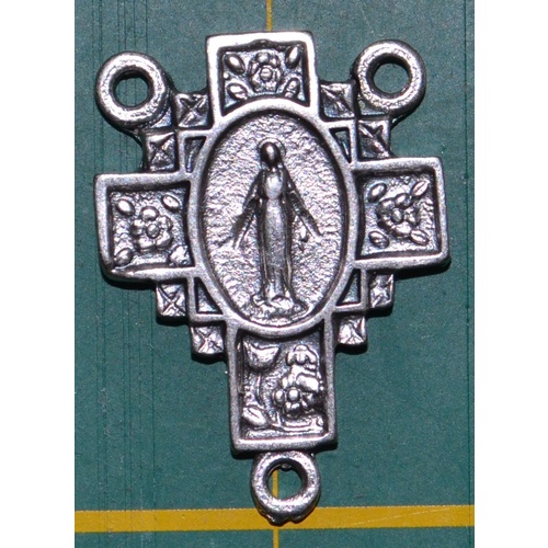 Rosary Centre Piece, Miraculous, Silver Tone, 22 x 15mm 