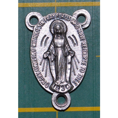 Rosary Centre Piece, Miraculous, Silver Tone 23 x 15mm 