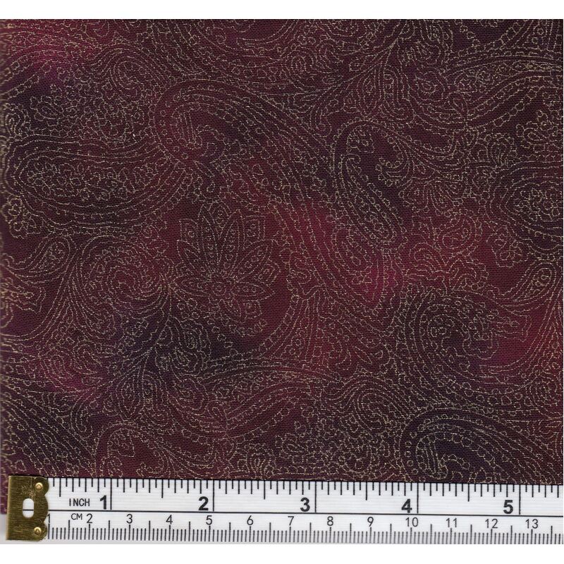 Christmas Fat Quarter 007, Approx 50cm x 52cm, Cotton Metallic Print Fabric