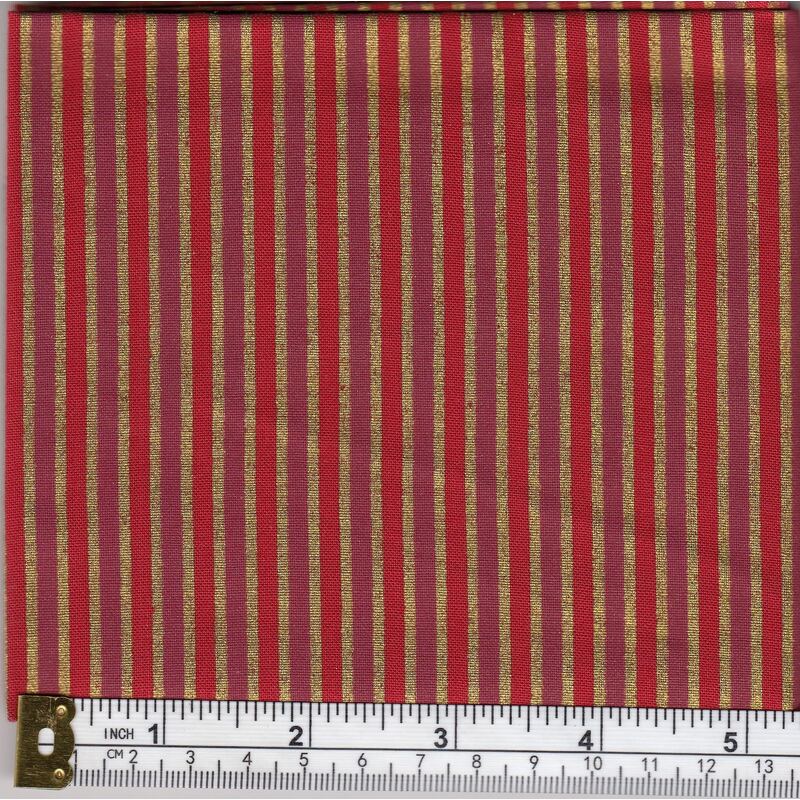 Christmas Fat Quarter 008, Approx 50cm x 52cm, Cotton Metallic Print Fabric