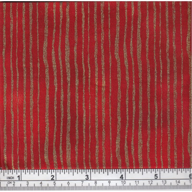 Christmas Fat Quarter 017, Approx 50cm x 52cm, Cotton Metallic Print Fabric