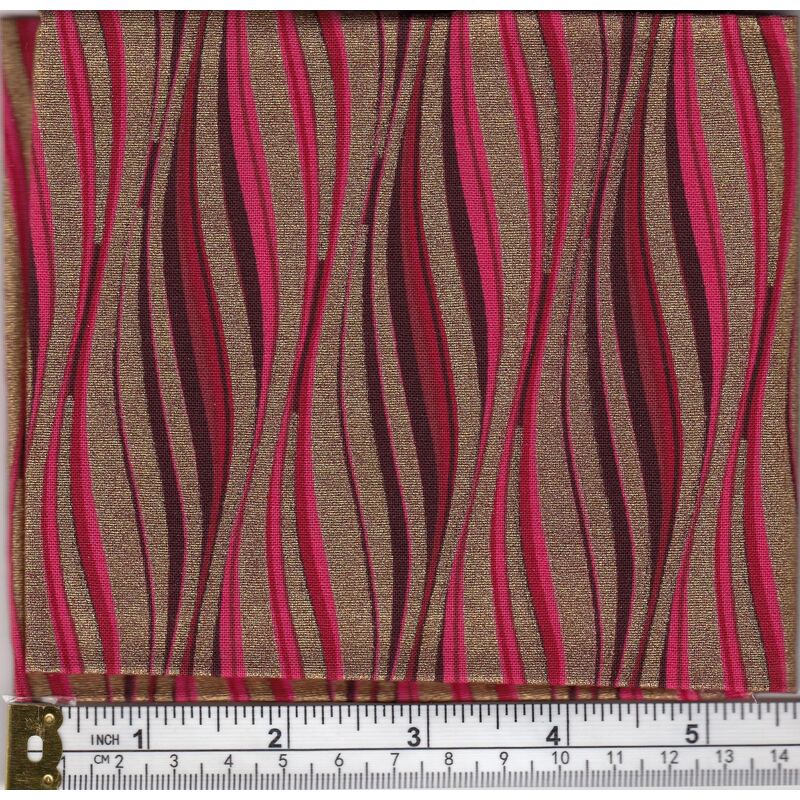 Christmas Fat Quarter 029, Approx 50cm x 52cm, Cotton Metallic Print Fabric