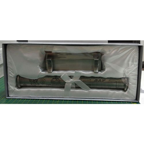 Christening Certificate Holder & Stand, Approx. 235mm Long, Beautiful Item
