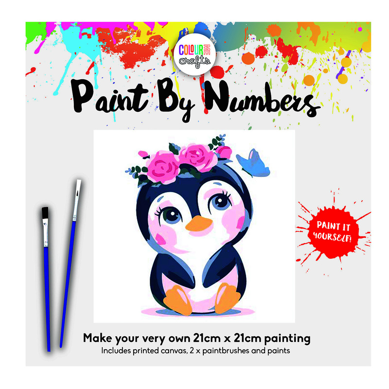 PENGUIN Paint by Number by Colourme, 21cm x 21cm