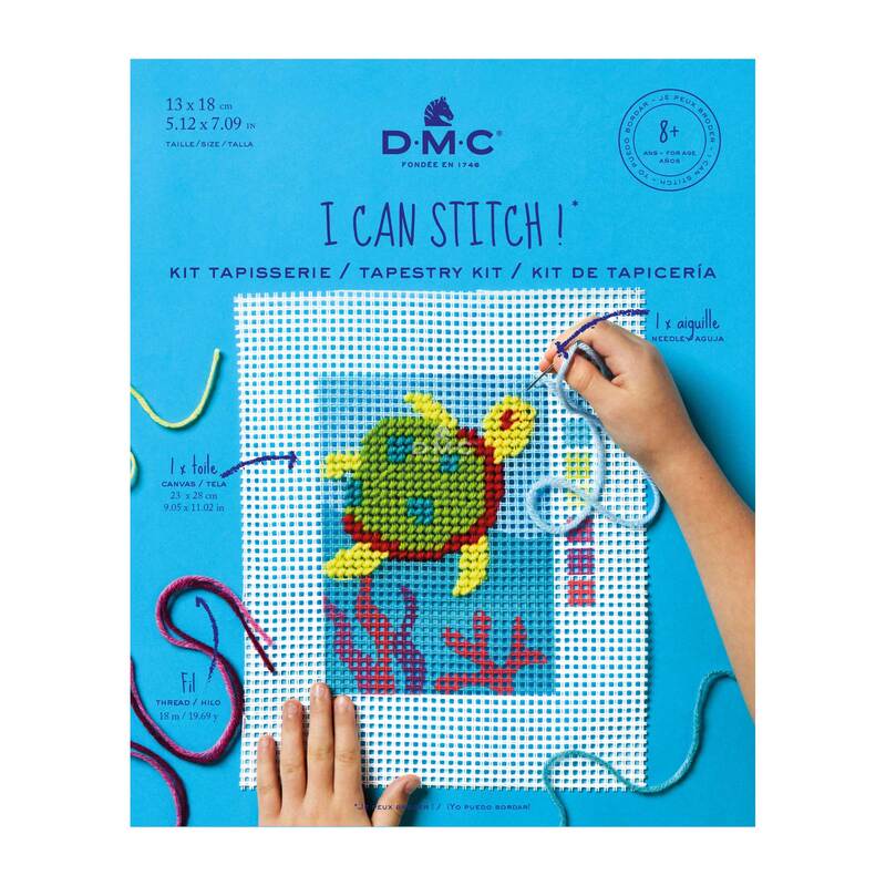 DMC I Can Stitch THE TURTLE Tapestry Kit, 13cm x 18cm CO6N91K