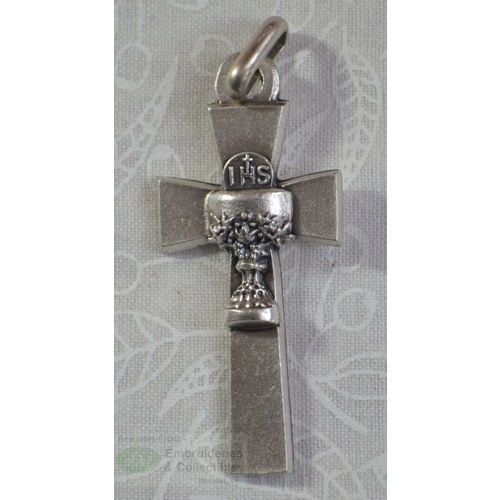 Chalice Cross. Silver Oxide, Silver Tone 45mm x 20mm