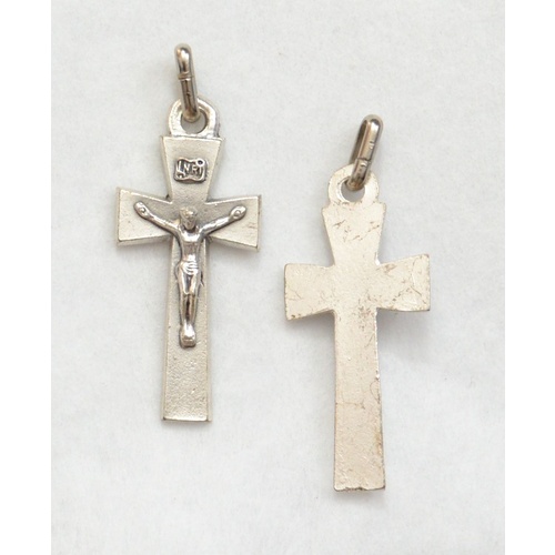 Crucifix, 45mm Silver Tone Metal Cross & Corpus, Crucifix Pendant, Made in Italy