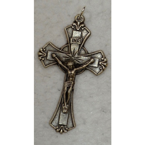 Crucifix, 45mm Silver Tone Metal Cross & Corpus, Crucifix Pendant, Made in Italy