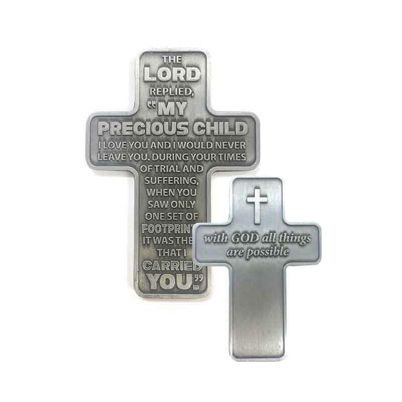 Metal Pocket Cross, 42 x 59mm, MY PRECIOUS CHILD