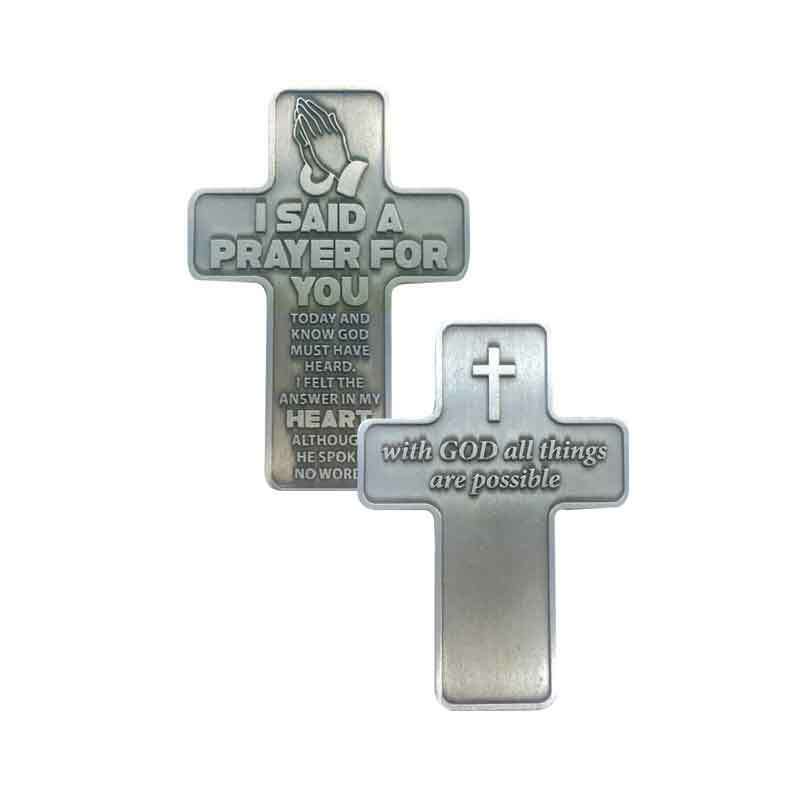 Metal Pocket Cross, 42 x 59mm, I SAID A PRAYER