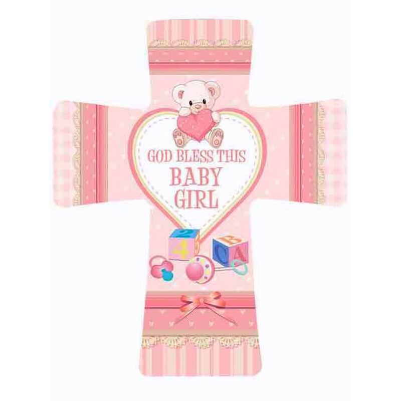 Porcelain Cross - God Bless This Baby Girl