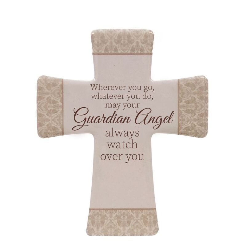 Porcelain Cross - Guardian Angel