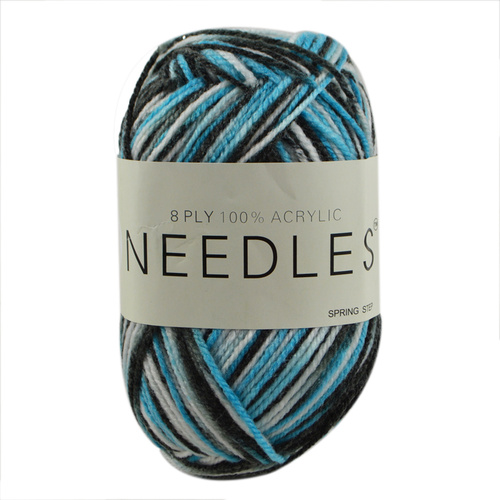 Needles Acrylic Knitting Yarn 8 Ply, 100g Ball, MULTI SPRING STEP
