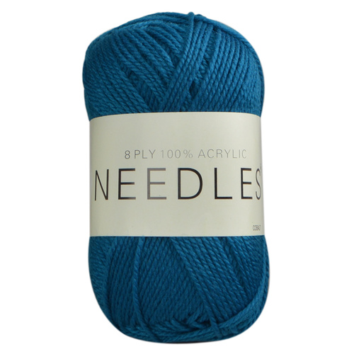 Needles Acrylic Knitting Yarn 8 Ply, 100g Ball, COBALT