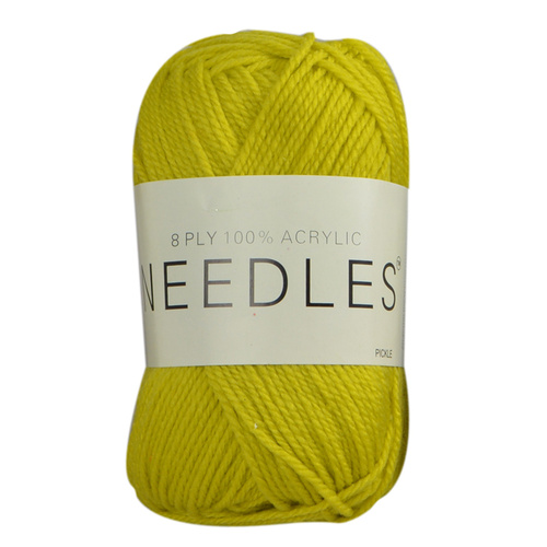 Needles Acrylic Knitting Yarn 8 Ply, 100g Ball, PICKLE