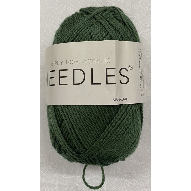 Needles Acrylic Knitting Yarn 8 Ply, 100g Ball, MANGROVE