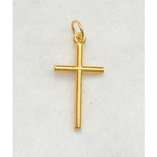 Cross 25mm Metal Gold Tone Pendant, Made in Italy