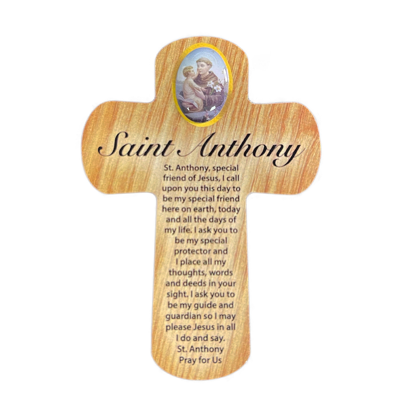 Palm Cross - SAINT ANTHONY, 83mm x 60mm MDF CR35011
