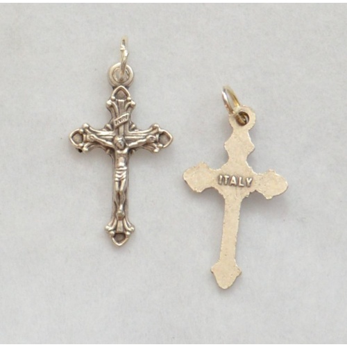 Crucifix, 24mm Metal Cross & Corpus, Silver Tone Pendant, Quality, Made in Italy