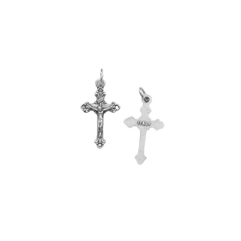 Crucifix, 24mm Metal Cross & Corpus, Silver Tone Pendant, Quality, Made in Italy