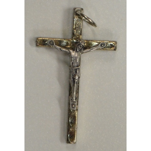 Crucifix 40mm Silver Tone Metal Crucifix Pendant, Quality Crucifix Made in Italy