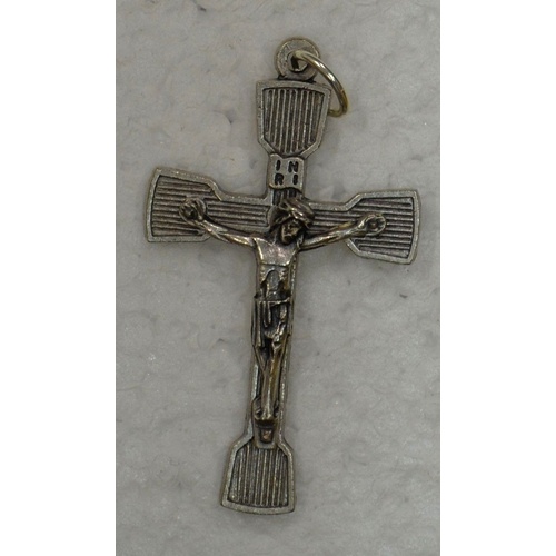 Crucifix, 40mm Silver Tone Metal Crucifix Pendant, A Quality Item Made in Italy
