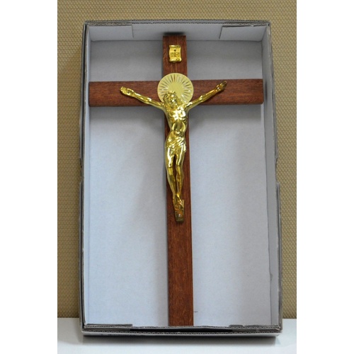 Made in Italy Wood With Plastic Corpus Crucifix 250mm x 150mm New Boxed