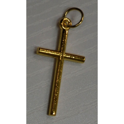 Metal Cross Gold Tone 25mm Quality Made In Italy Pendant
