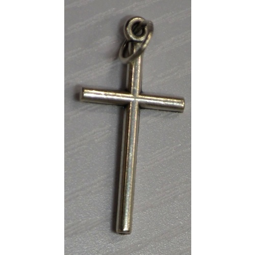 Metal Cross Silver Tone, 25mm, Quality Made In Italy Pendant
