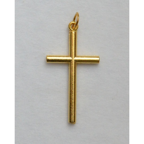 Gold Tone Metal Cross, 40mm, A Quality Cross Made In Italy
